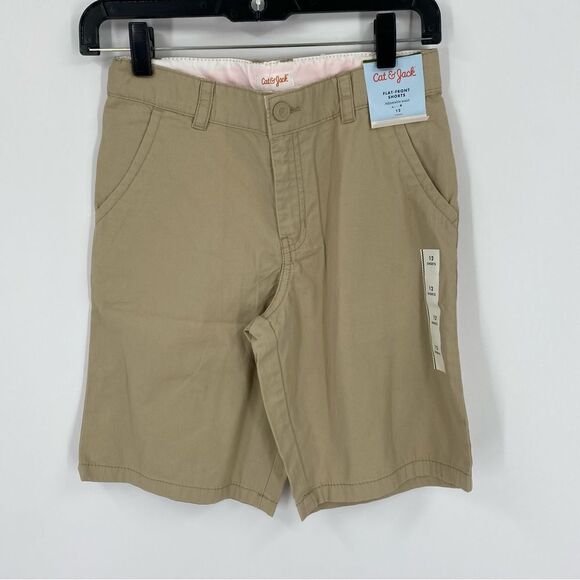 Cat & Jack Girls’ Tan Chino Uniform Shorts size 12 - Picture 1 of 4